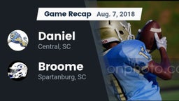 Recap: Daniel  vs. Broome  2018
