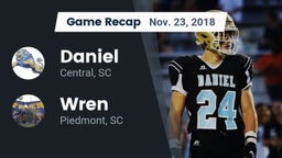 Recap: Daniel  vs. Wren  2018
