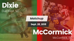 Matchup: Dixie vs. McCormick  2018