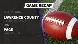 Recap: Lawrence County  vs. Page  2016