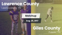 Matchup: Lawrence County vs. Giles County  2017