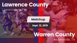 Matchup: Lawrence County vs. Warren County  2019