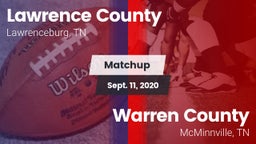 Matchup: Lawrence County vs. Warren County  2020