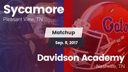 Matchup: Sycamore vs. Davidson Academy  2016