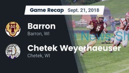 Recap: Barron  vs. Chetek Weyerhaeuser  2018