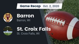 Recap: Barron  vs. St. Croix Falls  2020