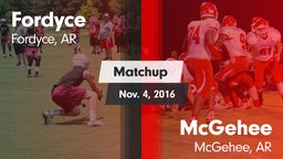 Matchup: Fordyce vs. McGehee  2016