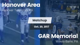 Matchup: Hanover Area vs. GAR Memorial  2017