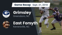 Recap: Grimsley  vs. East Forsyth  2018