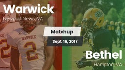 Matchup: Warwick vs. Bethel  2017