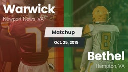 Matchup: Warwick vs. Bethel  2019