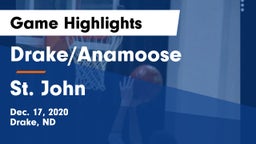 Drake/Anamoose  vs St. John  Game Highlights - Dec. 17, 2020
