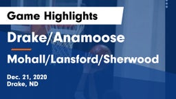 Drake/Anamoose  vs Mohall/Lansford/Sherwood  Game Highlights - Dec. 21, 2020