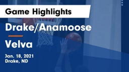 Drake/Anamoose  vs Velva  Game Highlights - Jan. 18, 2021