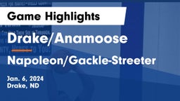 Drake/Anamoose  vs Napoleon/Gackle-Streeter  Game Highlights - Jan. 6, 2024