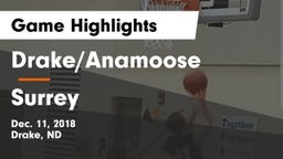 Drake/Anamoose  vs Surrey Game Highlights - Dec. 11, 2018