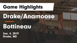 Drake/Anamoose  vs Bottineau  Game Highlights - Jan. 4, 2019