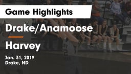Drake/Anamoose  vs Harvey  Game Highlights - Jan. 31, 2019