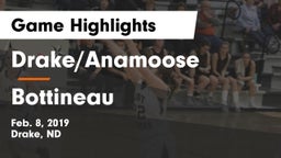 Drake/Anamoose  vs Bottineau  Game Highlights - Feb. 8, 2019