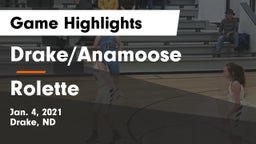 Drake/Anamoose  vs Rolette Game Highlights - Jan. 4, 2021