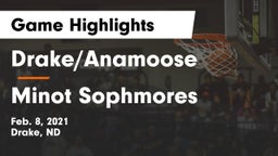 Drake/Anamoose  vs Minot Sophmores Game Highlights - Feb. 8, 2021
