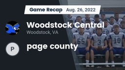 Recap: Woodstock Central  vs. page county  2022