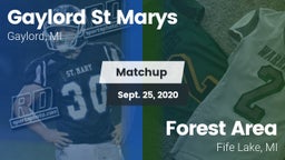 Matchup: Gaylord St Marys vs. Forest Area  2020