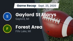 Recap: Gaylord St Marys vs. Forest Area  2020