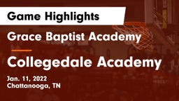 Grace Baptist Academy  vs Collegedale Academy Game Highlights - Jan. 11, 2022