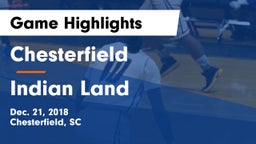 Chesterfield  vs Indian Land  Game Highlights - Dec. 21, 2018