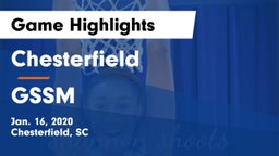 Chesterfield  vs GSSM Game Highlights - Jan. 16, 2020