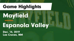 Mayfield  vs Espanola Valley  Game Highlights - Dec. 14, 2019