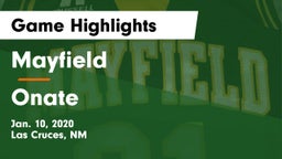 Mayfield  vs Onate  Game Highlights - Jan. 10, 2020