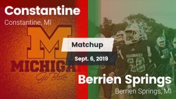 Matchup: Constantine vs. Berrien Springs  2019