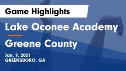 Lake Oconee Academy vs Greene County  Game Highlights - Jan. 9, 2021