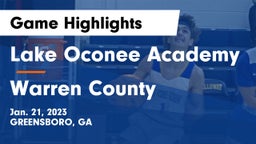 Lake Oconee Academy vs Warren County  Game Highlights - Jan. 21, 2023