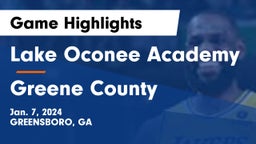Lake Oconee Academy vs Greene County  Game Highlights - Jan. 7, 2024