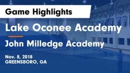 Lake Oconee Academy vs John Milledge Academy  Game Highlights - Nov. 8, 2018