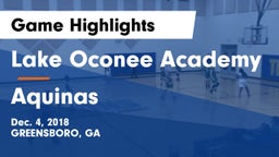 Lake Oconee Academy vs Aquinas Game Highlights - Dec. 4, 2018