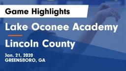 Lake Oconee Academy vs Lincoln County  Game Highlights - Jan. 21, 2020