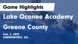 Lake Oconee Academy vs Greene County  Game Highlights - Feb. 3, 2023