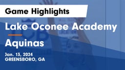 Lake Oconee Academy vs Aquinas  Game Highlights - Jan. 13, 2024