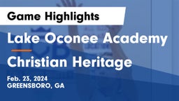Lake Oconee Academy vs Christian Heritage  Game Highlights - Feb. 23, 2024