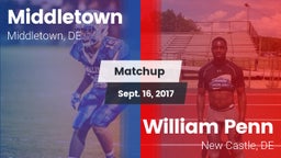Matchup: Middletown vs. William Penn  2017