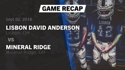 Recap: Lisbon David Anderson  vs. Mineral Ridge  2016