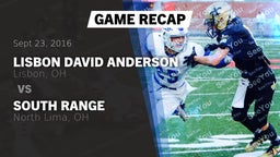 Recap: Lisbon David Anderson  vs. South Range  2016