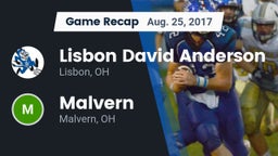 Recap: Lisbon David Anderson  vs. Malvern  2017