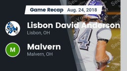 Recap: Lisbon David Anderson  vs. Malvern  2018