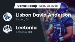 Recap: Lisbon David Anderson  vs. Leetonia  2018