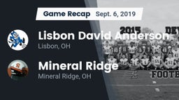 Recap: Lisbon David Anderson  vs. Mineral Ridge  2019